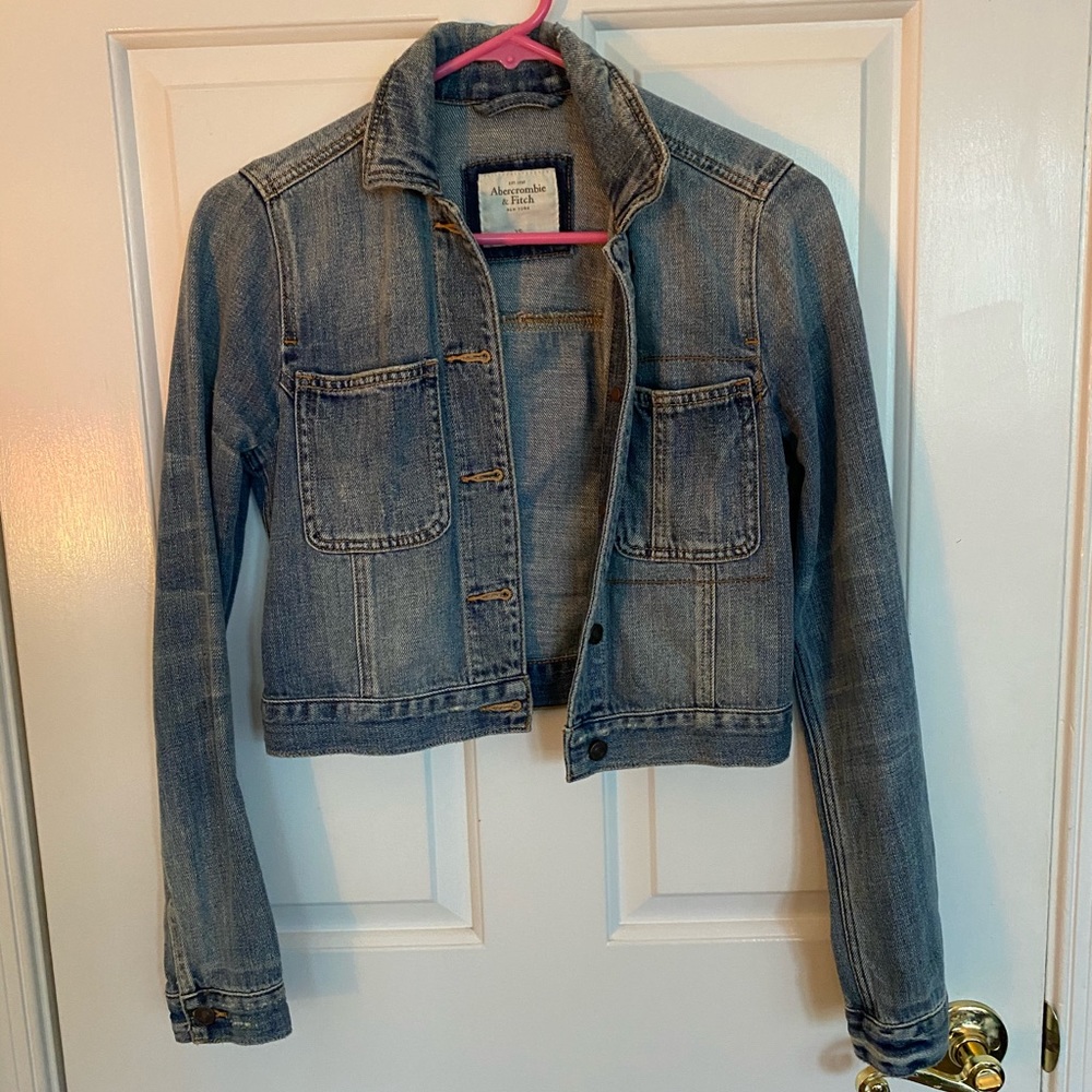 Last Chance A&F Cropped Jean Jacket